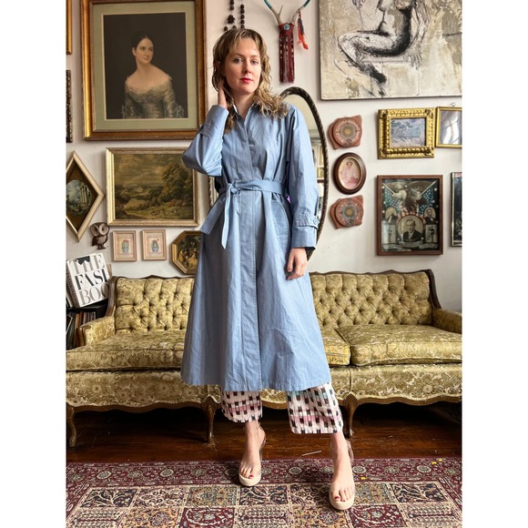 London Fog Blue Overcoat Sz. Large - Picture 2 of 11